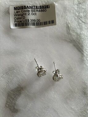 2.0 ct Moissanite S925 Sterling Silver White Stud Earrings - Classic Sparkle